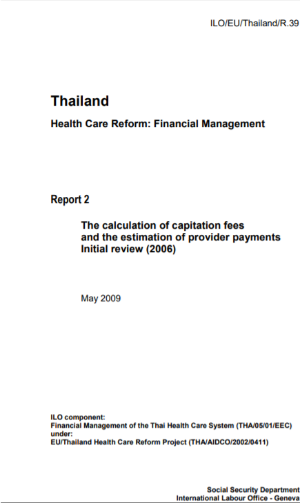Report 2: The calculation of capitation fees and the estimation of provider payments. Initial review