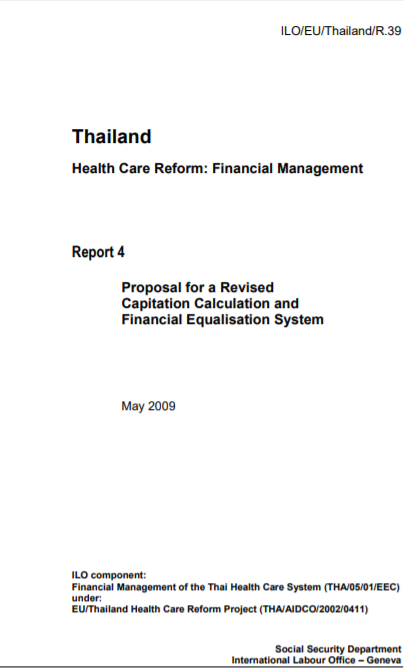 Report 4: Proposal for a revised capitation calculation and financial equalisation system
