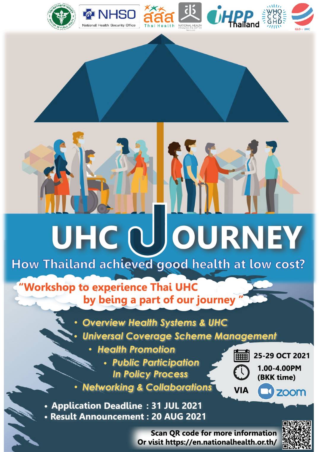 Online Workshop for UHC Development,  25-29 October 2021 “UHC Journey How Thailand Achieved Good Health at Low Cost? (Thai UHC Journey)”